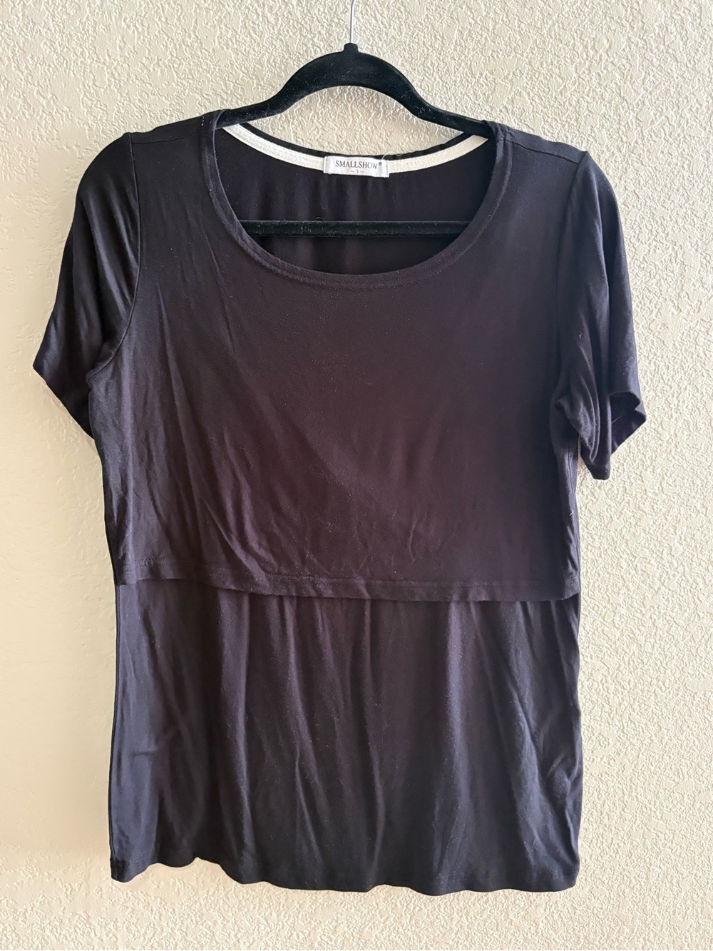 Women’s Black Short Sleeve Nursing Tee